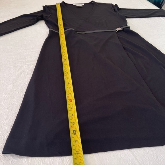 Jones New York Wrap Dress with Leather Trim Waist - Picture 10 of 12